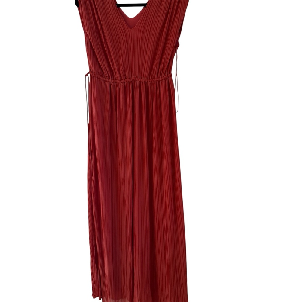 Astr Red Maxi Sundress V-Neck Sleeveless